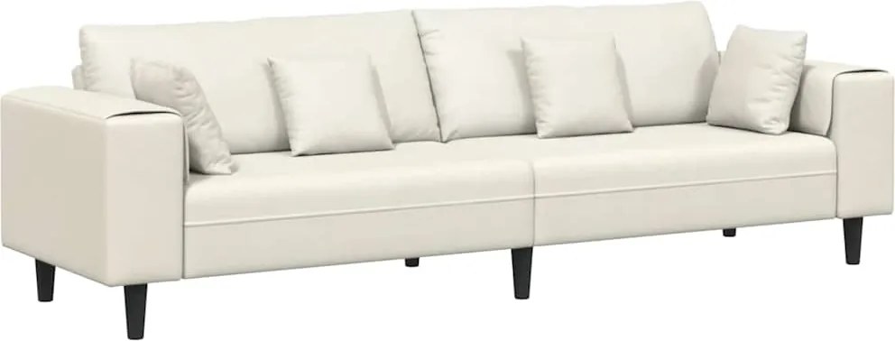 vidaXL Kanapé párnával Krém 250 x 77 x 76 cm Bársony