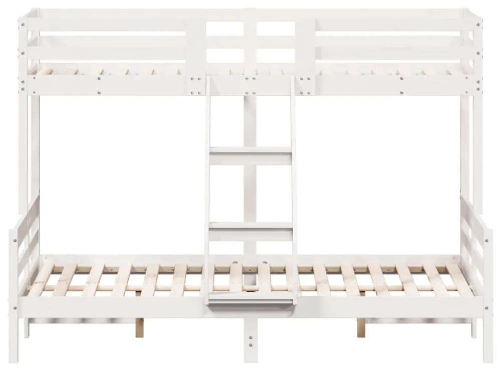 fehér tömör fenyőfa emeletes ágy 90 x 200/140 x 200 cm