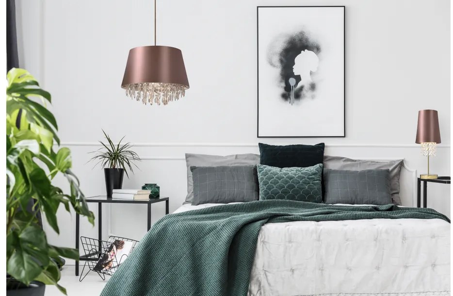 Lámpa Mennyezeti lámpatest NESTO, 6083, AC220-240V, 50/60Hz, 1*E27, max.40W, IP20, átmérő 30 cm, barna