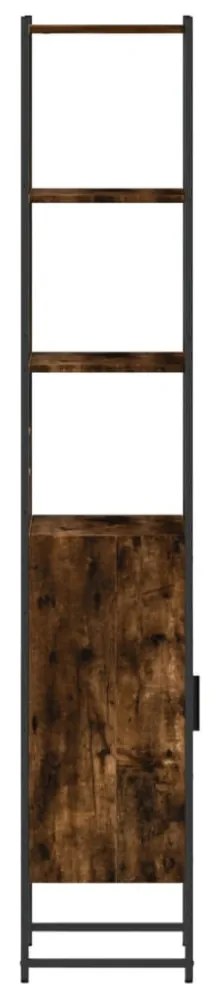 füstös tölgy színű szerelt fa fürdőszobaszekrény 33x33x185,5 cm