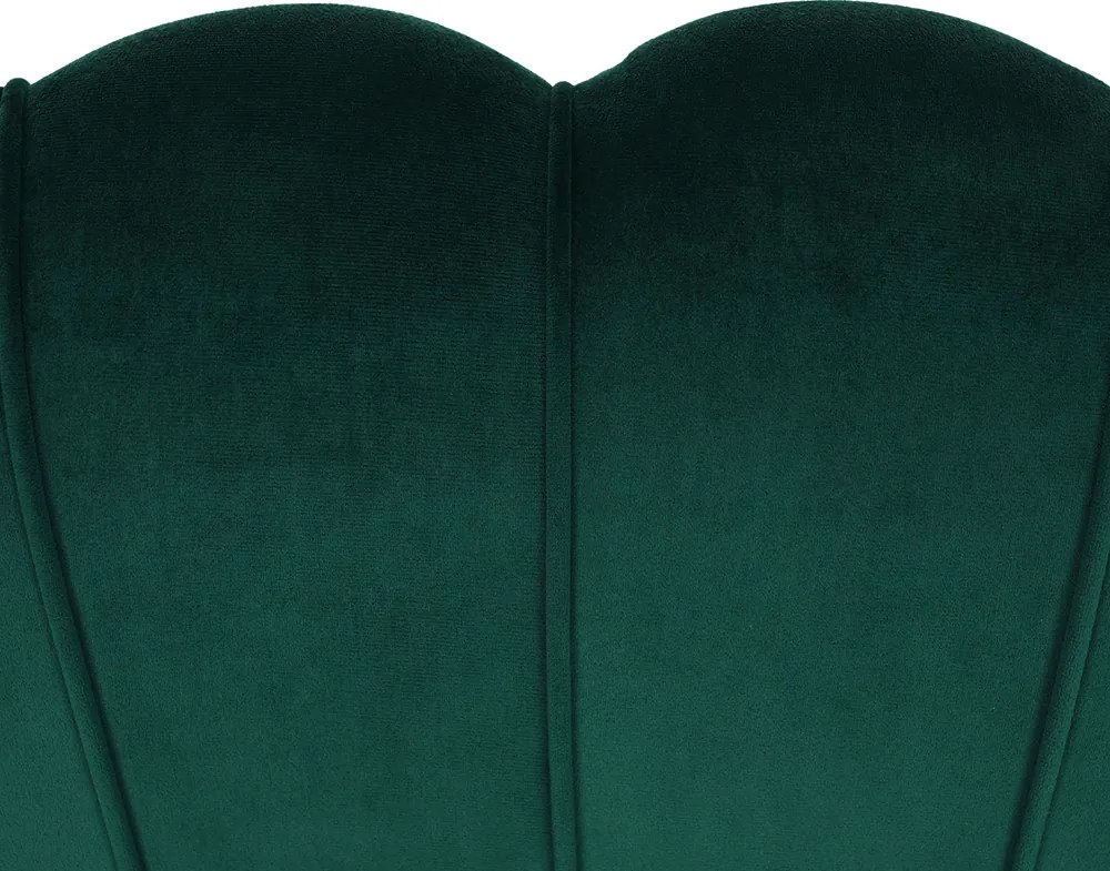 Pad Art-deco stílusban, smaragd Velvet anyag/gold króm-arany, NOBLIN