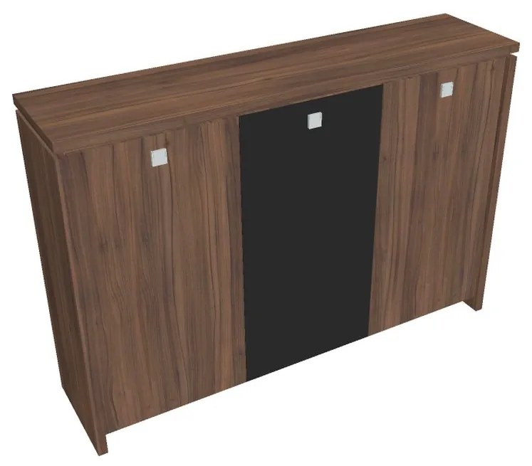 Verno közepes gardrób 188 x 46 x 130 cm, kombinált ajtó, dió / fekete