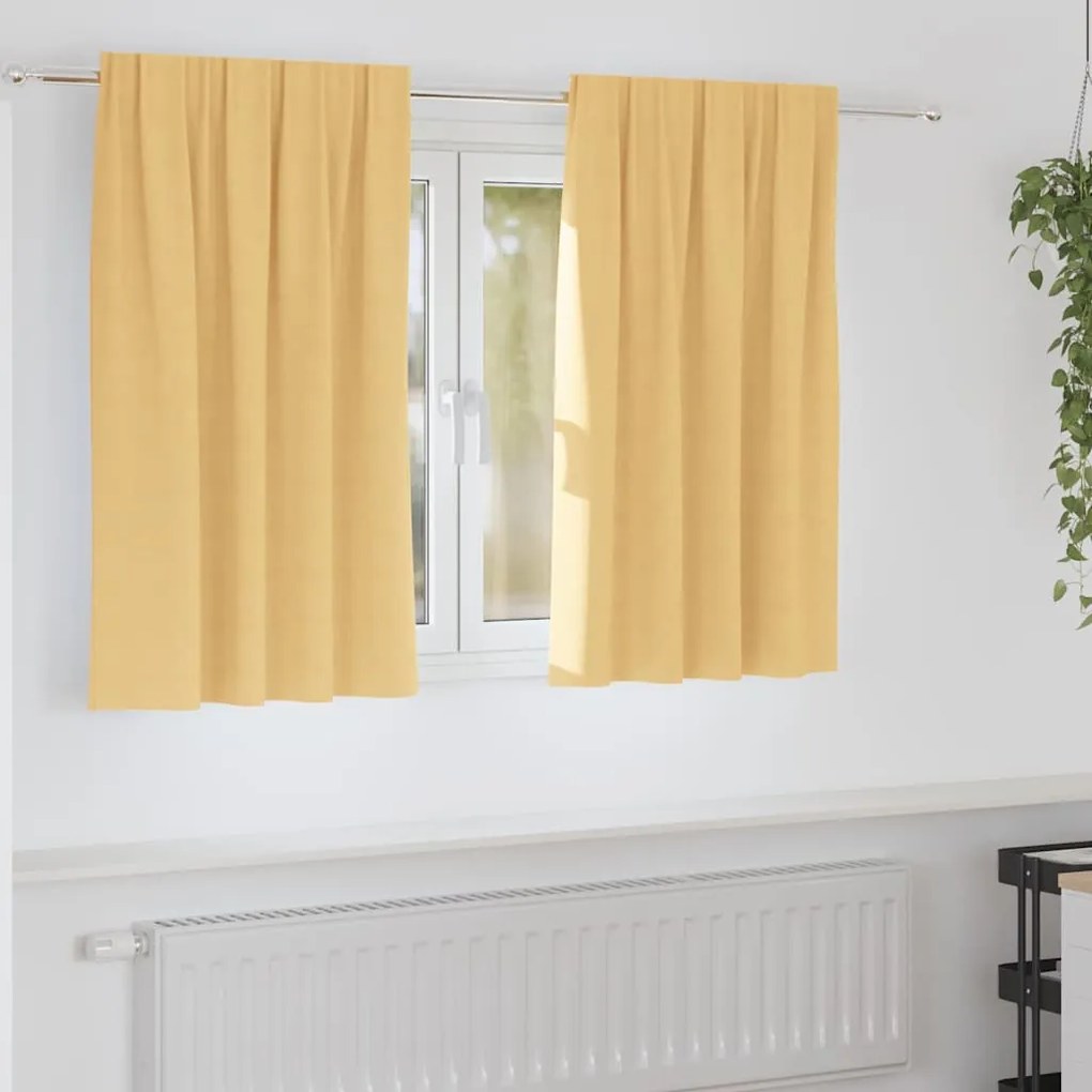 Függönyök függönyökkel 2 pcs Bézs 140x140cm Poliészter