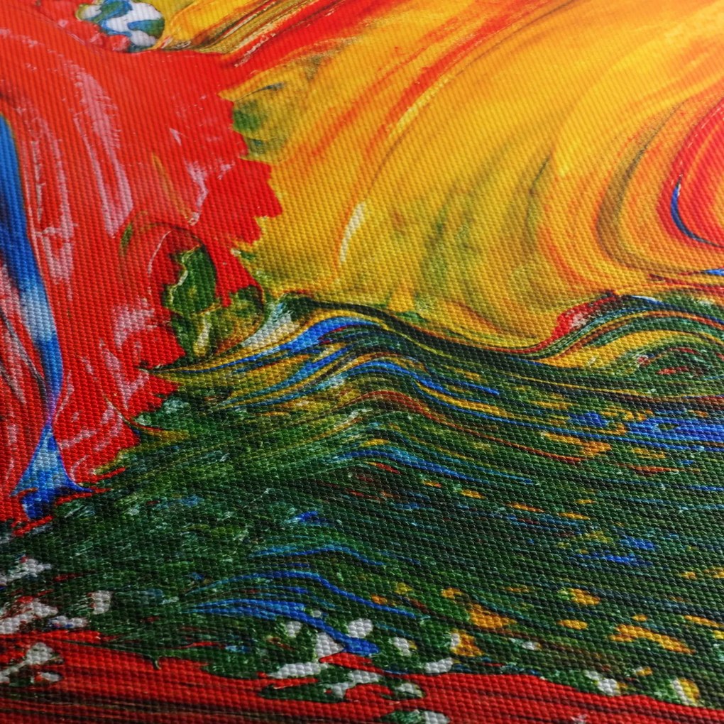 Kép - Kékítő absztrakció ecsettel (90x60 cm)