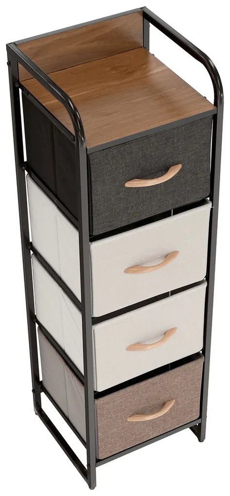 HAZEL TYP 1 szekrény szövet fiókokkal, barna, L