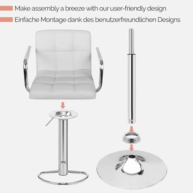 MIADOMODO Bárszék 2 db karfás fehér