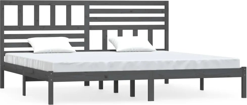 vidaXL szürke tömör fenyőfa ágykeret 200 x 200 cm