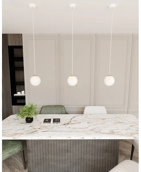 Csillár zsinóron ROYAL 1xE14/10W/230V átm. 14 cm fehér