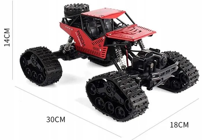 ÚJ HB 2 az 1 ben Rock Crawler 4WD RTR 1:18, 2.4g Hójáró Lánctalpas Off-Road Távirányítású Sziklamászó Terepjáró autó Cserélhető Gumikkal