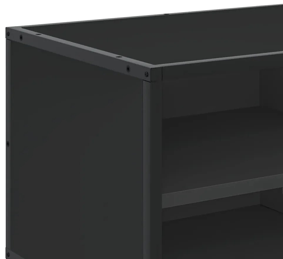 fekete szerelt fa és fém TV-szekrény 80x34,5x40 cm