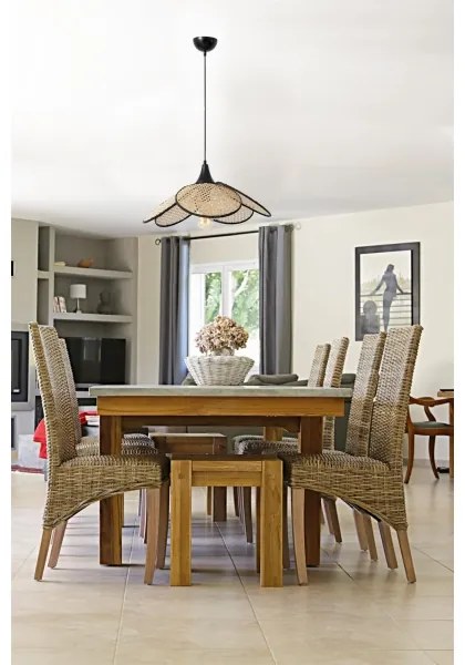 Kábeles csillár FUME 1xE27/40W/230V átm. 45 cm fekete/bézs