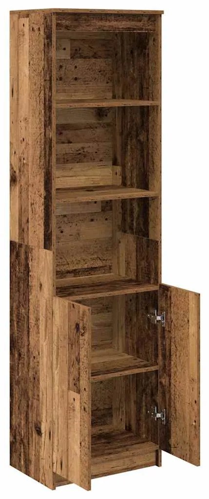 antik fa színű szerelt fa magasszekrény 50x35x180 cm