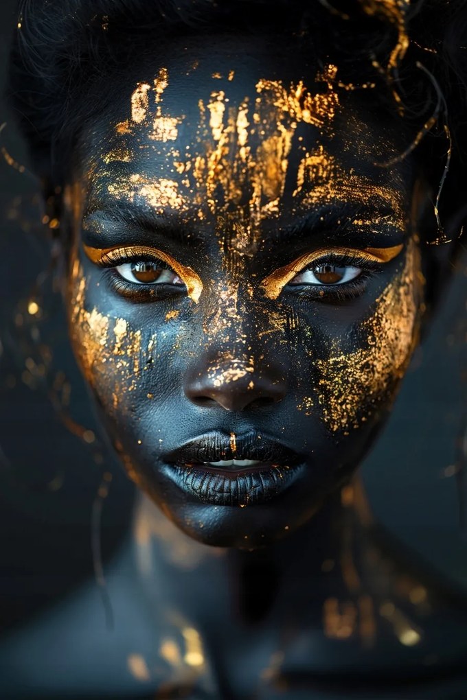 Poszter Portré Arany Arc Misztikus Nő Művészet 80x120