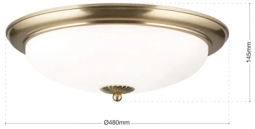 Orion - Mennyezeti lámpa EMPIRA 3xE27/40W/230V átm. 48 cm sárgaréz