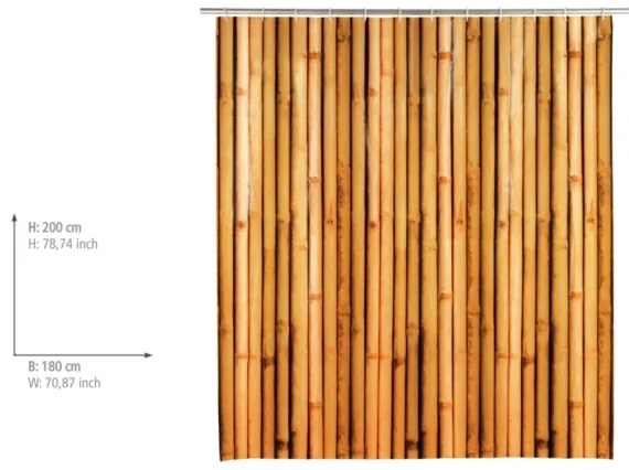 WENKO 25233100 - BAMBUSA zuhanyfüggöny 180x200 cm barna