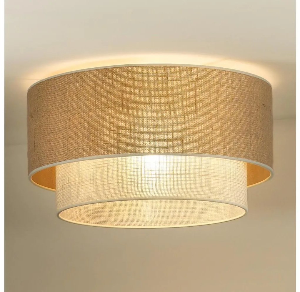 Duolla Duolla - Mennyezeti lámpa YUTE BOHO 3xE27/15W/230V átm. 60 cm barna/krémes DU603751