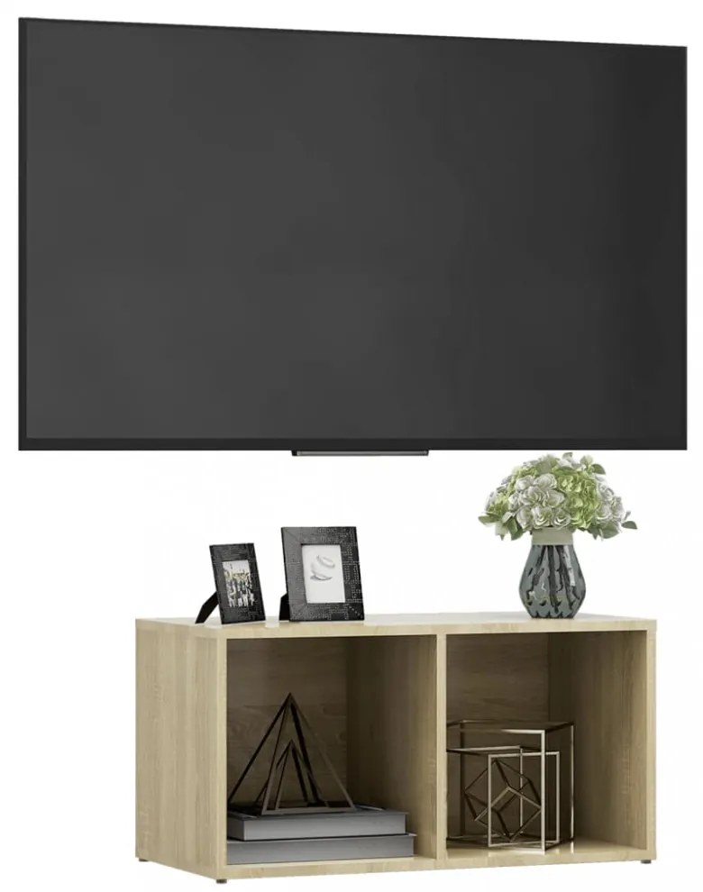 sonoma tölgy színű szerelt fa TV-szekrény 72 x 35 x 36,5 cm