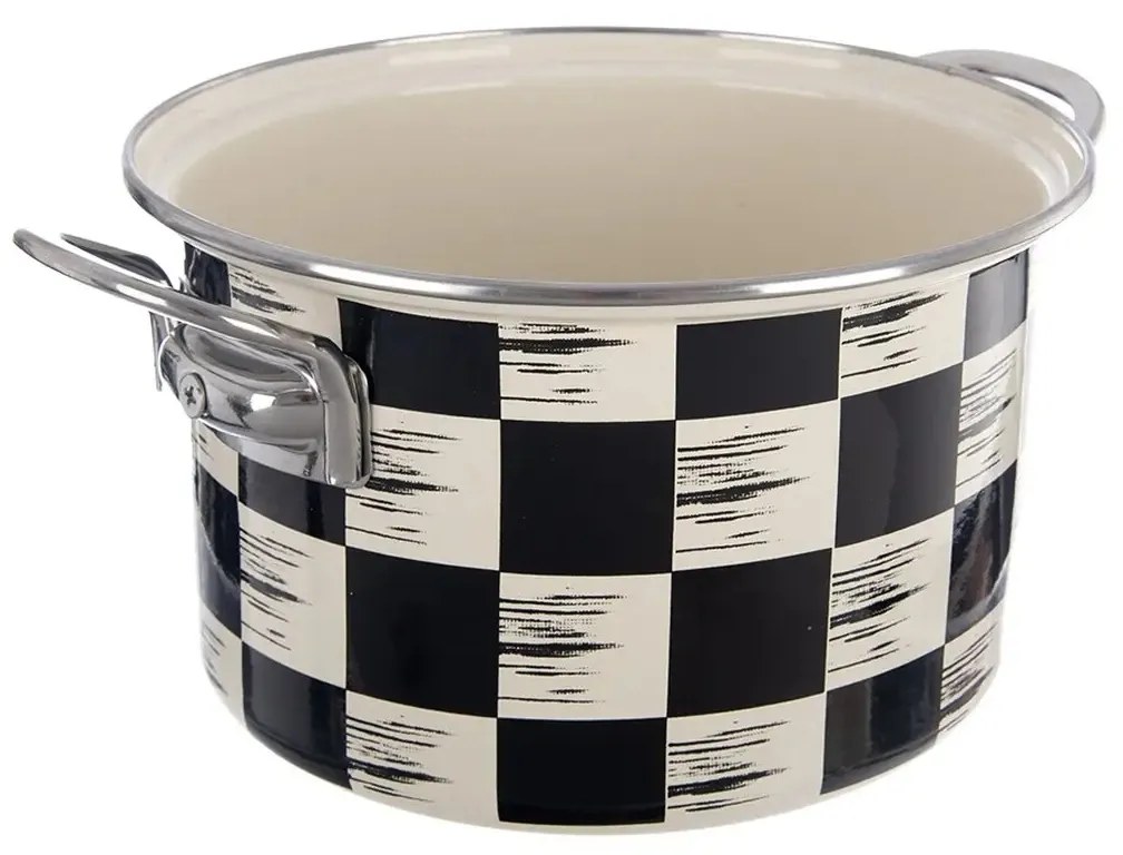 Orion Smaltovaný hrnec Šachovnice Lem , 4 l, pr.22 cm