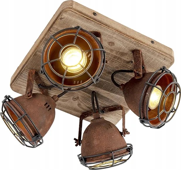 Ipari reflektor rozsdabarna, fa 4 fényű