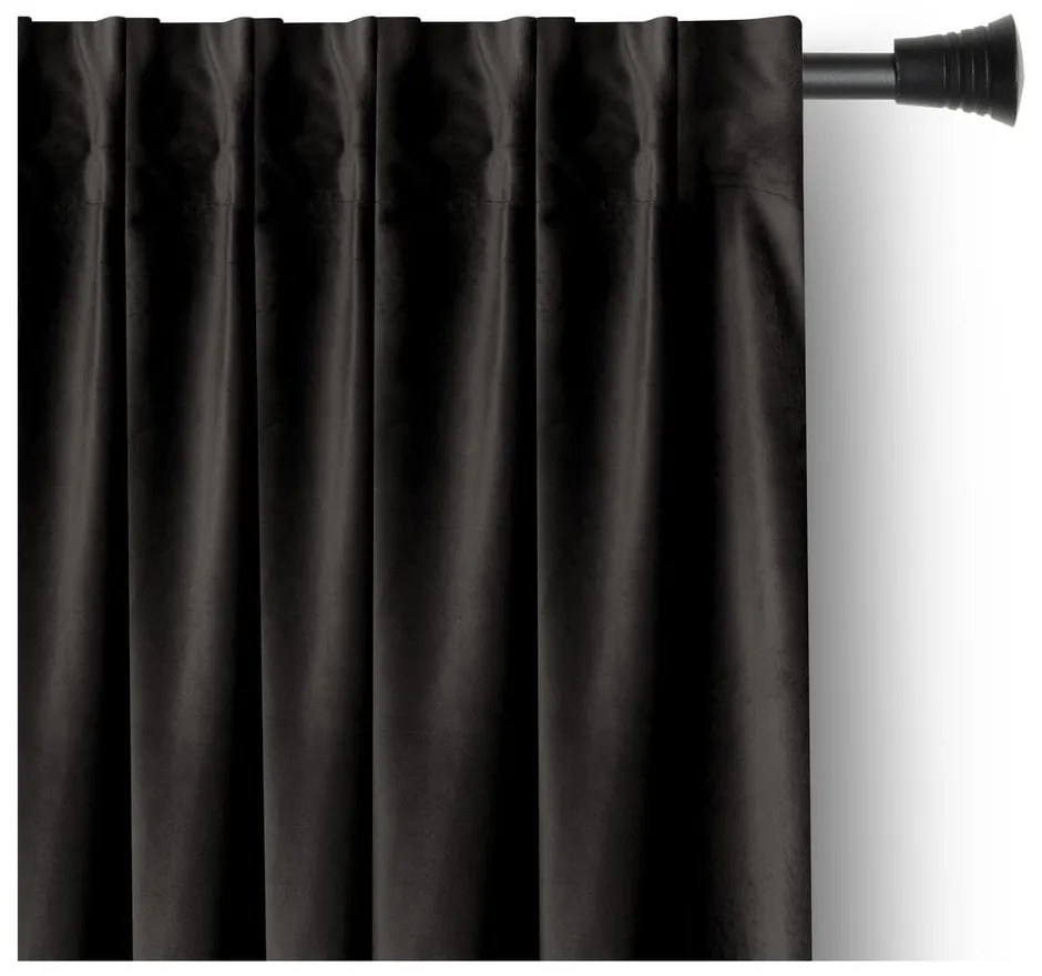 Fekete bársony dimout (részleges sötétítő) függöny 140x270 cm – Restilo