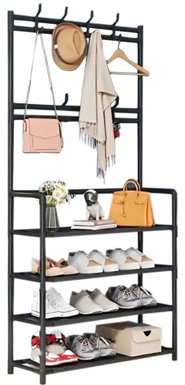 Előszobafal ruhaállvány LRA-02 fekete