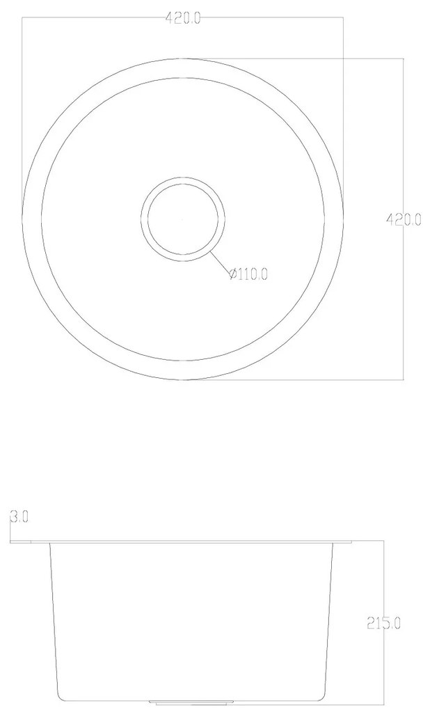 Erga HD, 1 kamrás acél mosogató 420x420x215 mm, arany, ERG-MLS-HD4242G