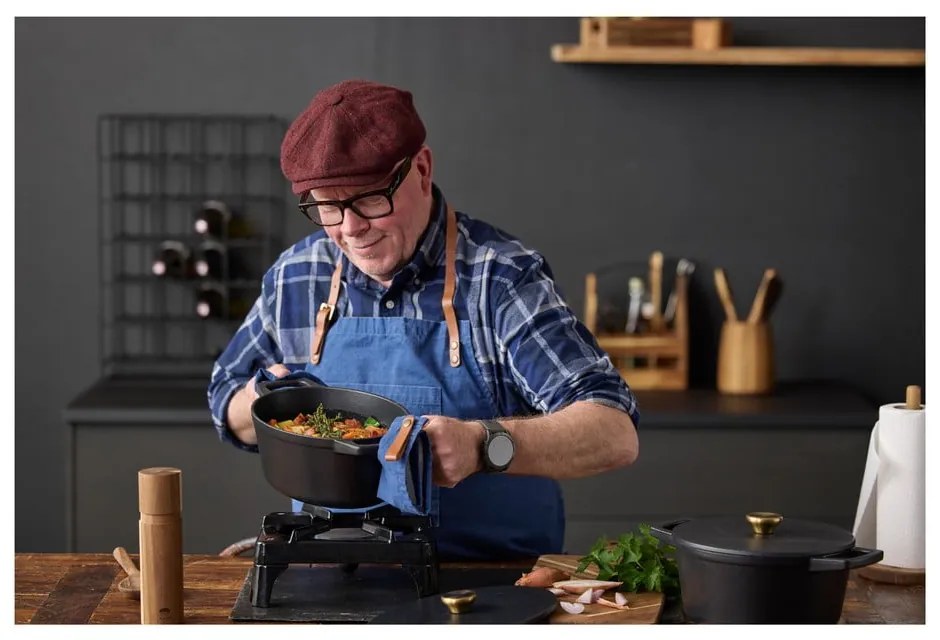 Indukciós tűzhelyhez alkalmas öntöttvas edény fedővel 3,6 l – Holm