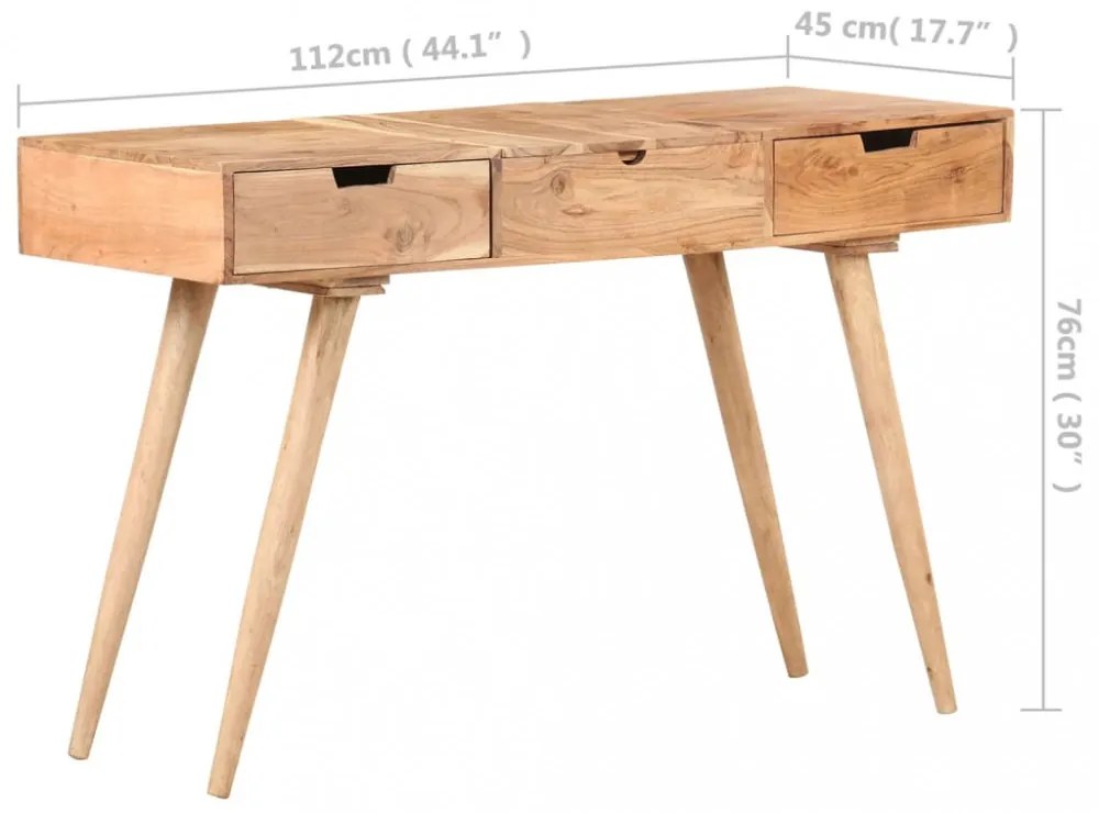 tömör akácfa fésülködőasztal tükörrel 112 x 45 x 76 cm