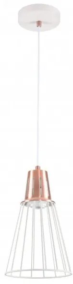 Lámpa Mennyezeti lámpatest KALIOPE,8235,AC220-240V,50/60Hz,1*E27,max.40W,IP20,Átmérő 18cm,egyes,fehér/Réz