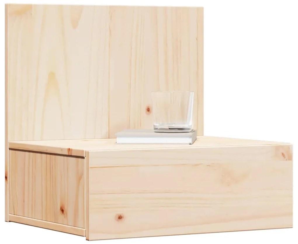 Éjjeli asztal 2 pcs Barna 42 x 32.5 x 40 cm Tömör fenyőfa