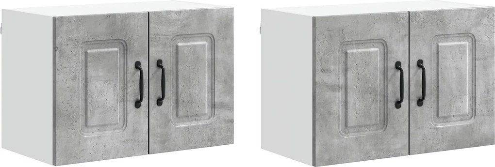 vidaXL Konyhaszekrény Kalmar 2 pcs Beton Szürke 60 x 31 x 40 cm
