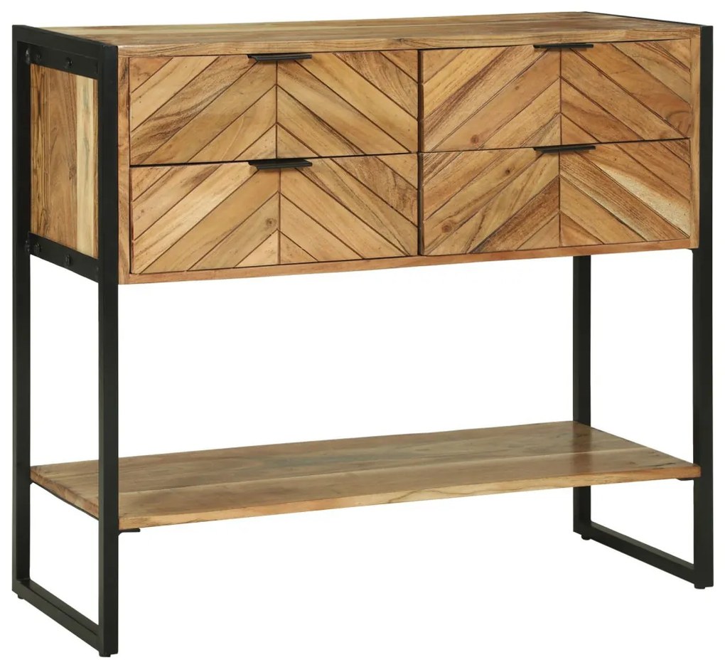 konzol asztal 90x35x80 cm masszív fa akác