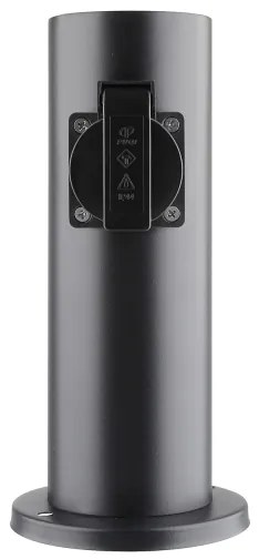 Solight PG10B kültéri 2 aljzatos, 230V, IP44, fekete, kerek oszlop