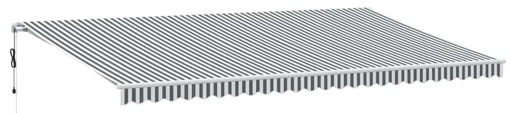 antracitszürke-fehér LED-es automata napellenző 600 x 300 cm