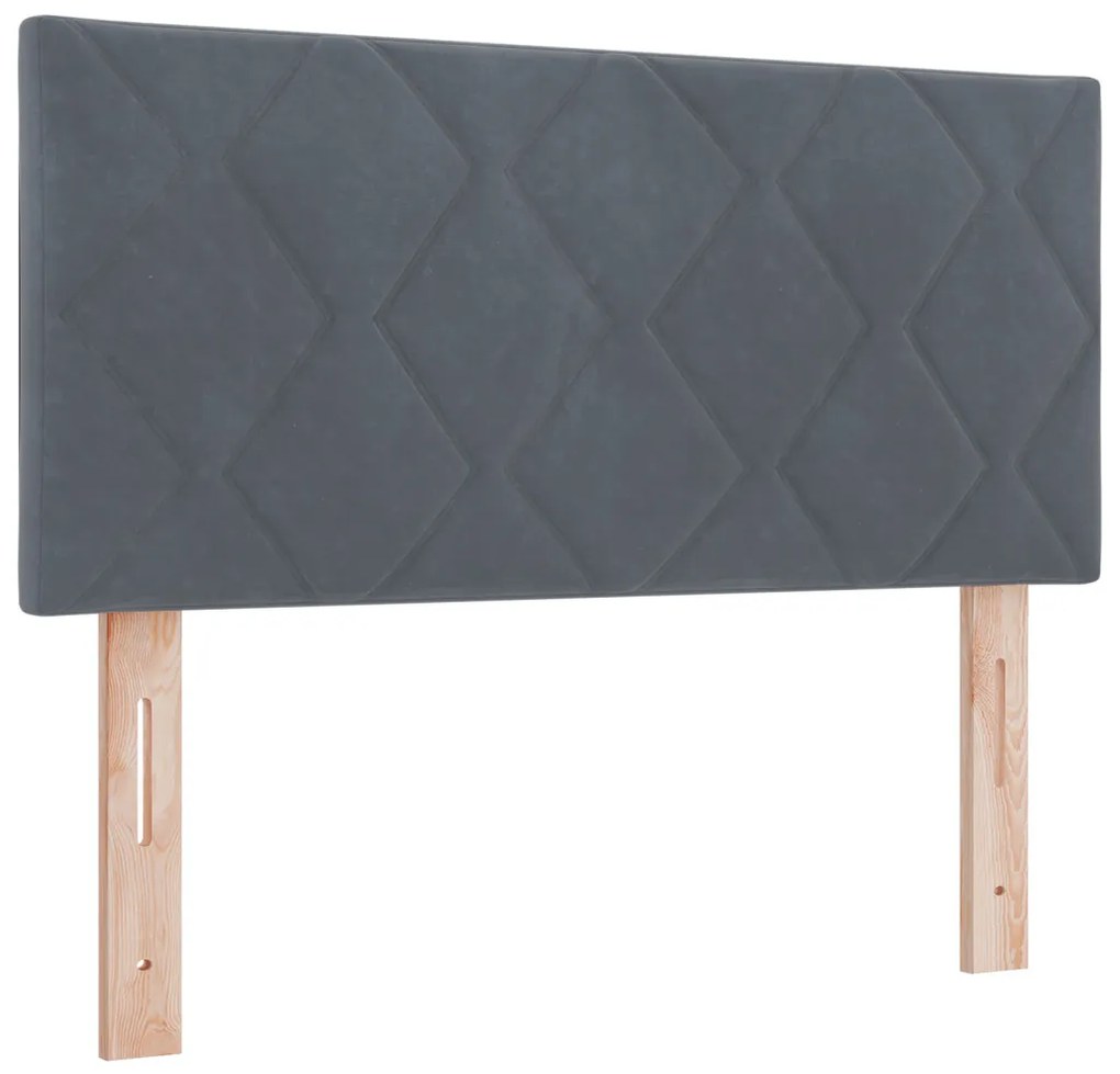 Boxspring Ágy Matracra Sötétszürke 90x200 cm Bársony