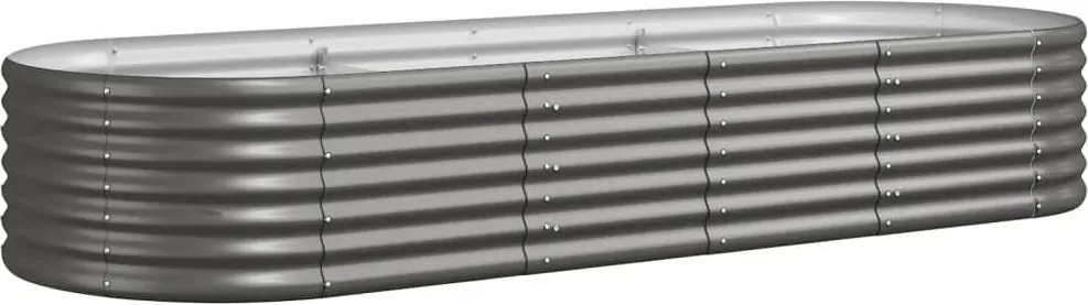vidaXL szürke horganyzott acél kerti magaságyás 224x80x36 cm