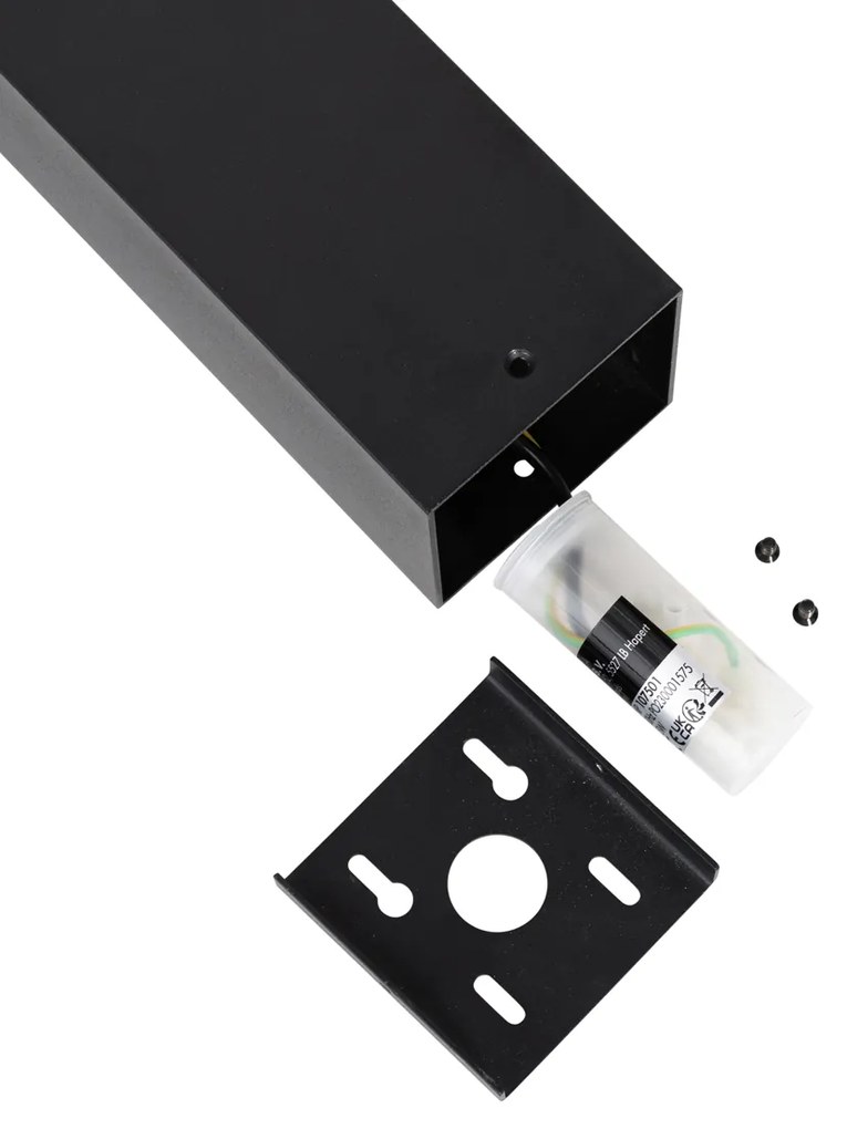 Álló kültéri lámpa fekete füstös búrával 30 cm - Denmark