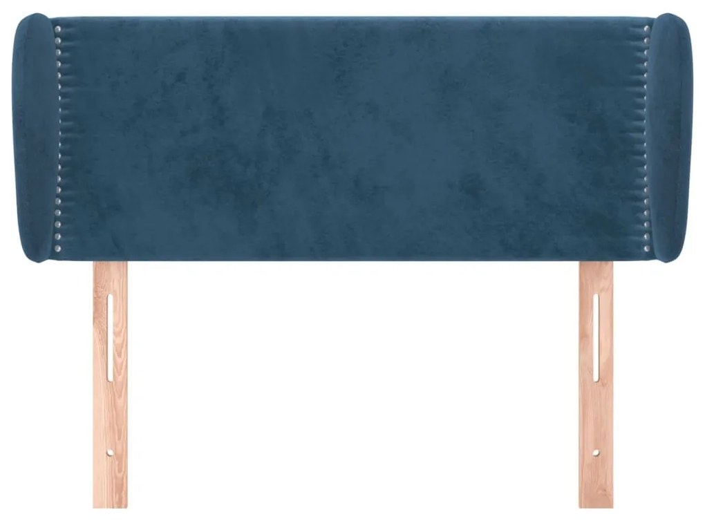 sötétkék szövet fejtámla szárnyakkal 93x23x78/88 cm