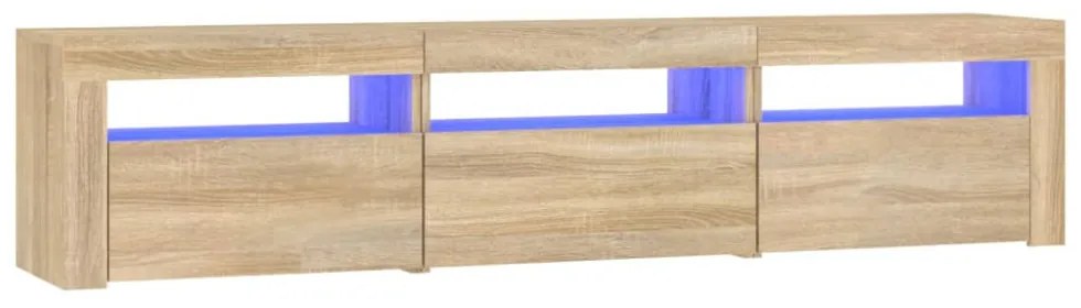 sonoma tölgy színű TV-szekrény LED-lámpákkal 180x35x40 cm