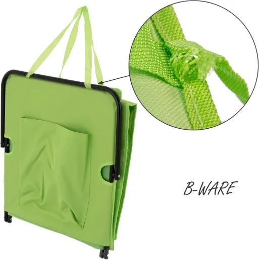 Párnázott strandszőnyeg háttámlával zöld összecsukható