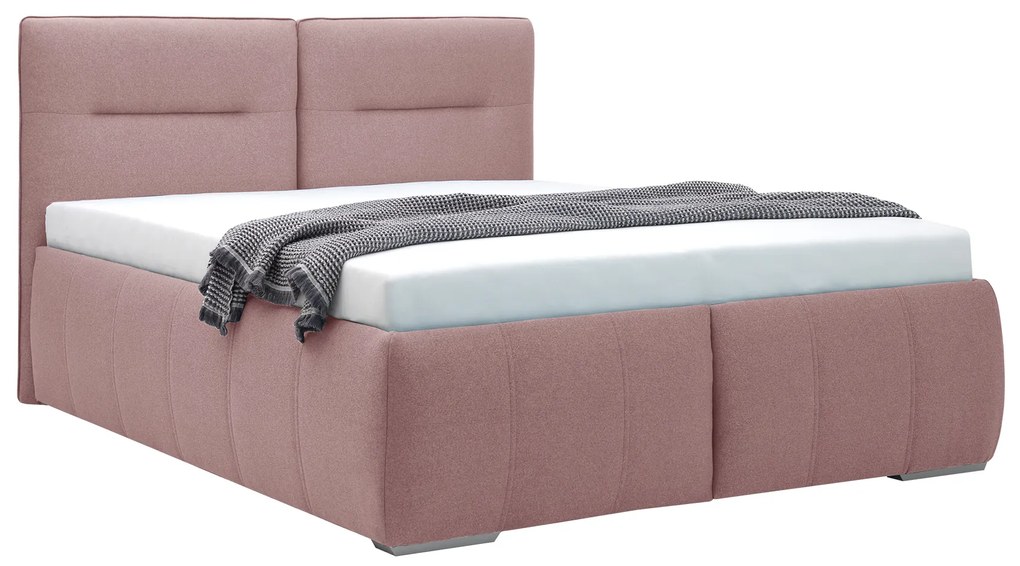 Franciaágy 180 cm Isuna (rózsaszín) (ágyráccsal) (tárolóhellyel). Akció -12%. 1100764