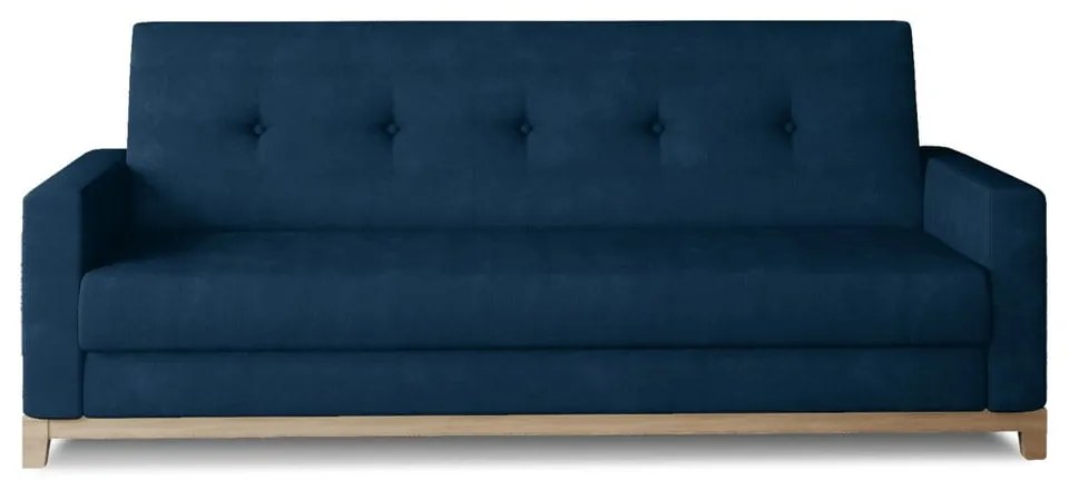 Kék bársony kinyitható-tárolóhelyes kanapé 216 cm Selene – ELTAP
