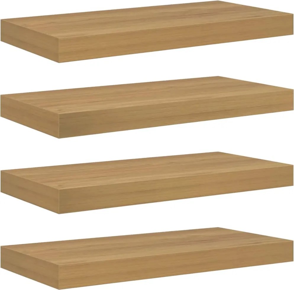 vidaXL Falpolc Falra szerelhető 4 pcs Barna 50 x 23 x 4 cm Faanyag