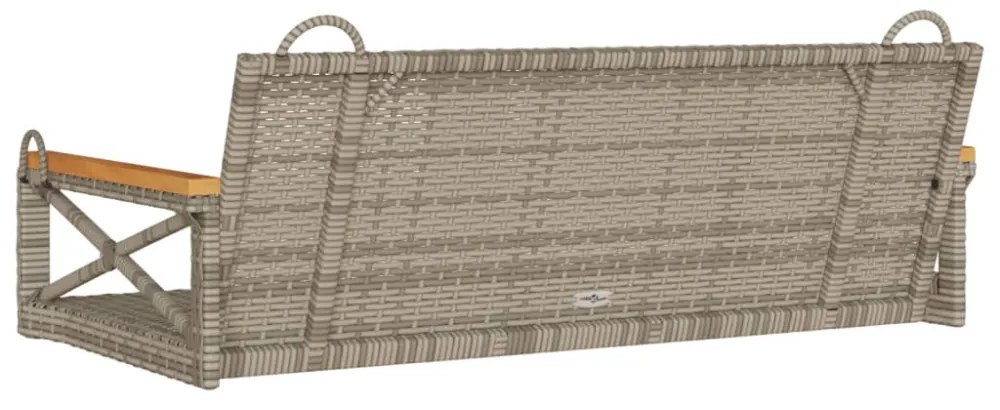 szürke polyrattan hintapad 109 x 62 x 40 cm