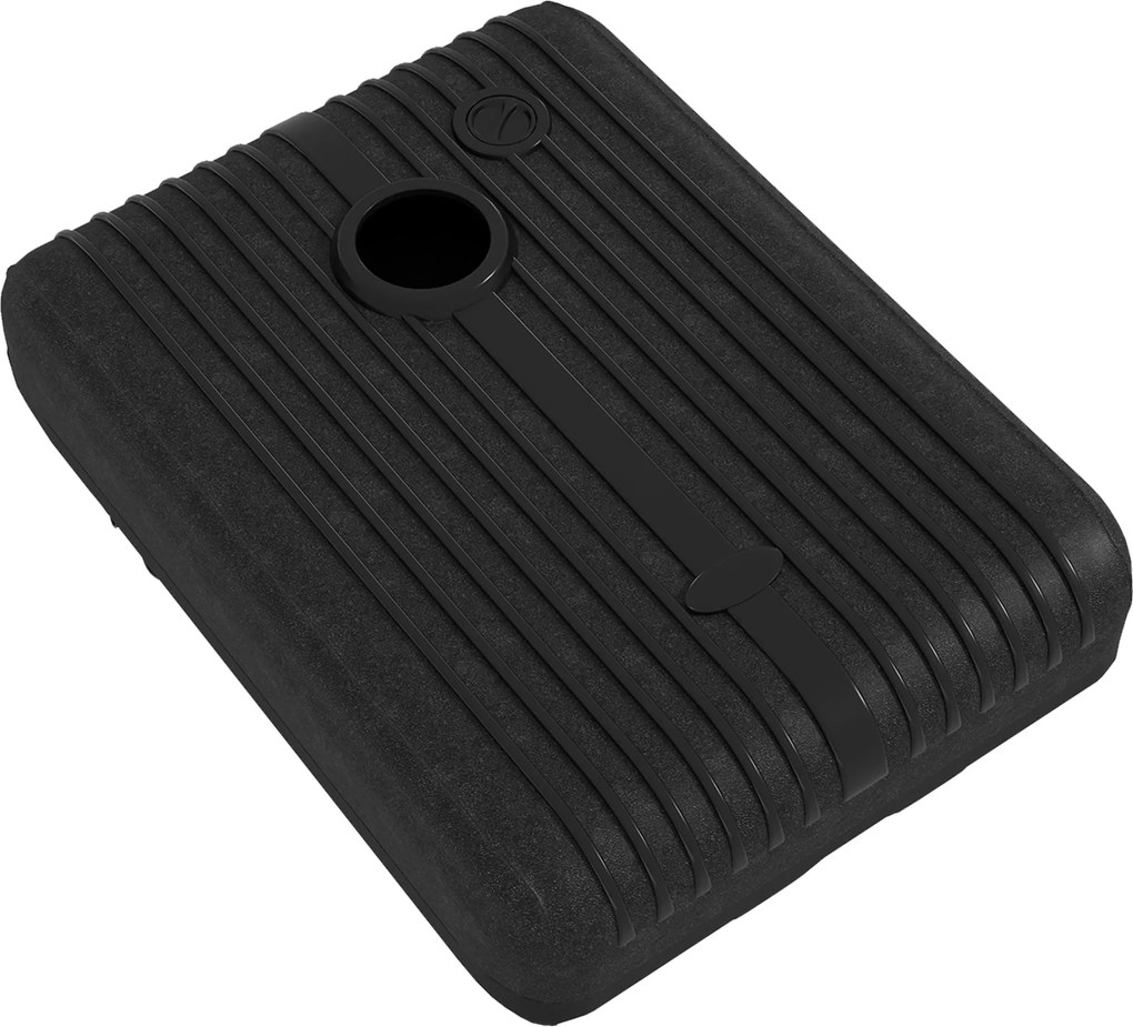 Outsunny HDPE napernyő talapzat, 70 kg víz vagy 90 kg homok tölthető, 130 mm-es napernyő oszlopokhoz, 2 kerékkel és fogantyúval, fekete | Aosom