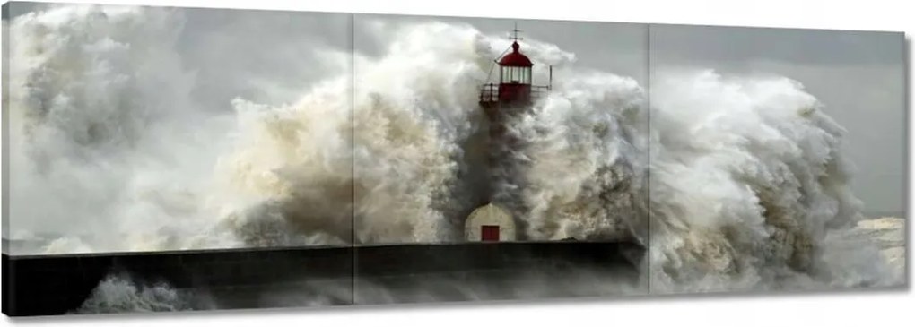 Vászonkép 60x20 Világítótorony Vihar