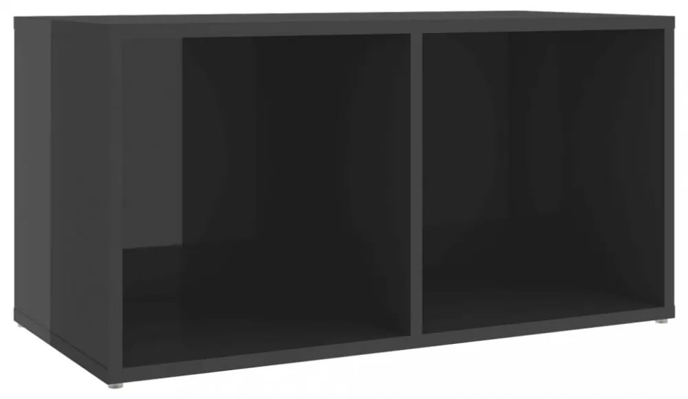 4 db magasfényű szürke szerelt fa TV-szekrény 72 x 35 x 36,5 cm