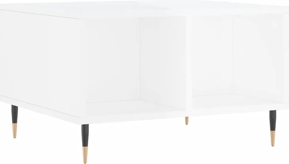 vidaXL magasfényű fehér szerelt fa dohányzóasztal 60 x 50 x 36,5 cm