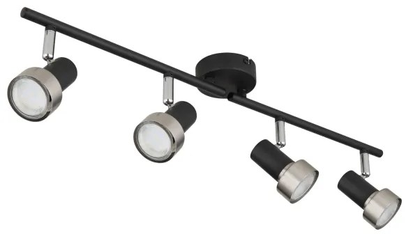 Globo 57917-4N - Spotlámpa MASON 4xGU10/25W/230V fekete/ezüst