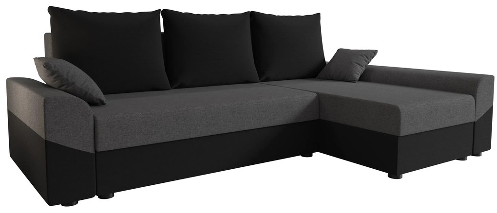 Sarok ülőgarnitúra Dusk L (szürke + fekete) (J). 1057007